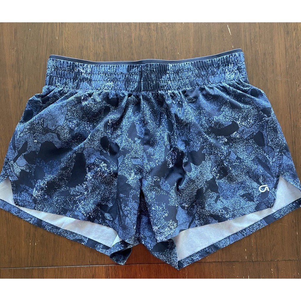Womens Gap‎ Fit XS Running Shorts Snake Print Blue Camo Lined Active Pickleball